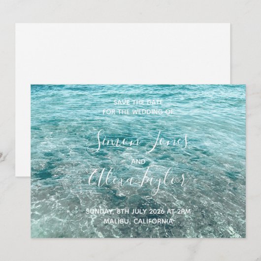 Strandhochzeit Save-the-Date Save The Date (Vorne/Hinten)