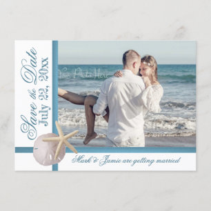 Strandhochzeit Seestern Sanddollar Save-the-Date Einladung