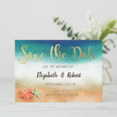 Strandhochzeit, Seestern Save The Date (Stehend Vorderseite)