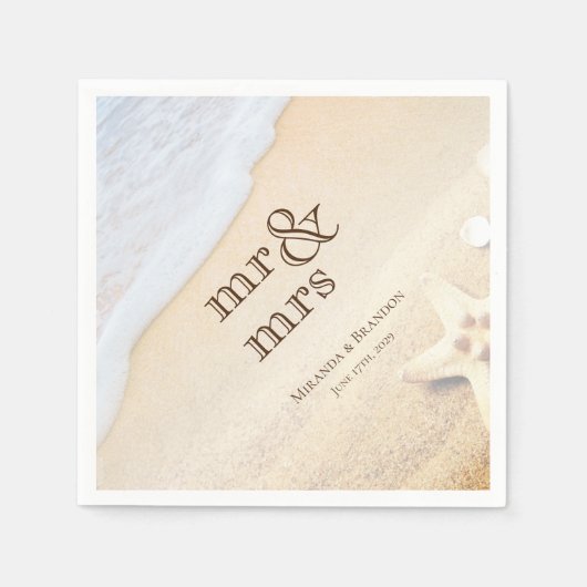 Strandhochzeit Serviette (Vorderseite)