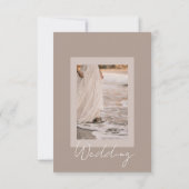 Strandhochzeit, Soft-Neutral-Braut Rettet Die Save The Date (Rückseite)