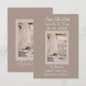 Strandhochzeit, Soft-Neutral-Braut Rettet Die Save The Date (Vorne/Hinten)