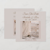 Strandhochzeit, Soft Neutral, Save the Date (Vorne/Hinten)