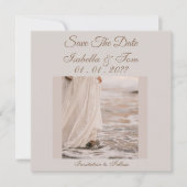 Strandhochzeit, Soft Neutral, Save the Date (Vorderseite)