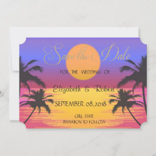 Strandhochzeit Sonnenuntergang Save The Date