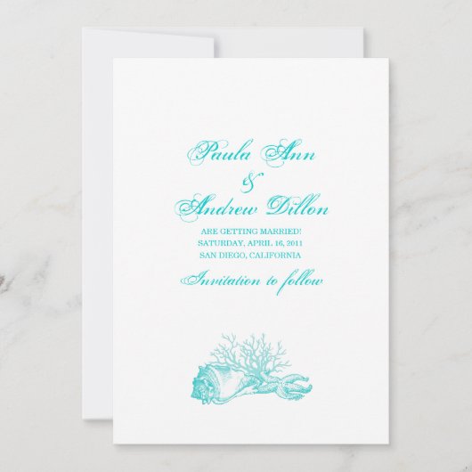 Strandhochzeit Termin vormerken Save The Date (Vorderseite)