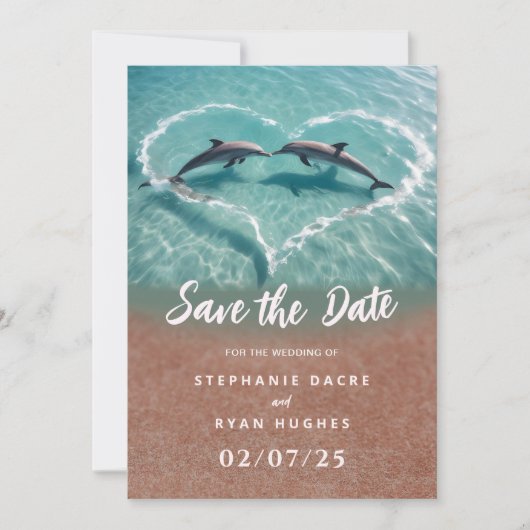 Strandhochzeit tropisch Save the Date Einladung (Vorderseite)