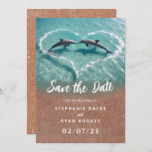Strandhochzeit tropisch Save the Date Einladung (Vorne/Hinten)