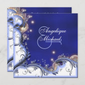 Strandhochzeit tropische Elfenbeinküste blau Einladung (Vorne/Hinten)