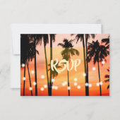 Strandhochzeit - tropisches Ziel RSVP Karte (Vorderseite)