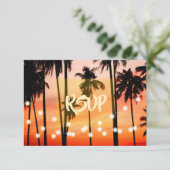 Strandhochzeit - tropisches Ziel RSVP Karte (Stehend Vorderseite)
