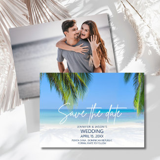 Strandhochzeit unter Palmen Save The Date