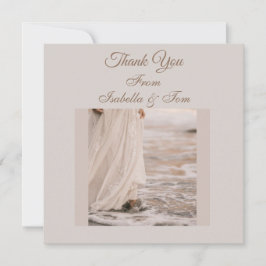Strandhochzeit, weiches Neutral Dankeskarte