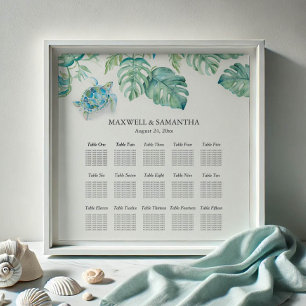 Strandhochzeit ZEICHEN Meeresschildkröten-Plakat Poster