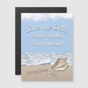 Strandhochzeit Zielort Save the Date Magneteinladung