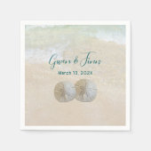 Strandhochzeit Zwei Sanddollars Serviette (Vorderseite)