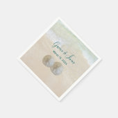 Strandhochzeit Zwei Sanddollars Serviette (Ecke)