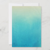 Strandhochzeiten Strandlampen Wasserfarbe mit Foto Einladung (Rückseite)