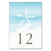 Strandhochzeitkarte Tischnummer (Rückseite)