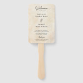 Strandhochzeitprogramm Handfan mit Fahrtzeit Fächer (Rückseite)