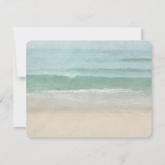 Strandhochzeitrahmen in Sand Einladung (Rückseite)