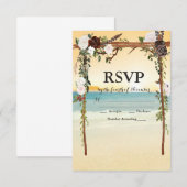 Strandhochzeits-Lauben-RSVP-Karte RSVP Karte (Vorne/Hinten)