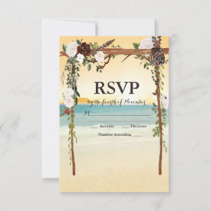 Strandhochzeits-Lauben-RSVP-Karte RSVP Karte