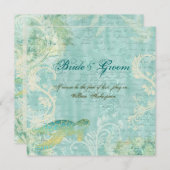 Strandhochzeits-Schildkrötestrudel-Verlobung Einladung (Vorne/Hinten)