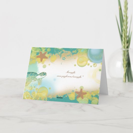 Strandhochzeits-Thema ~ danken Ihnen Dankeskarte (Rückseite)