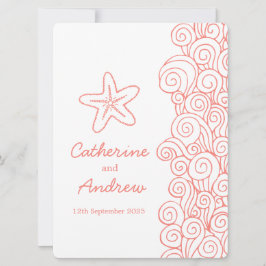 Strandhochzeitseinladung des Starfishseestrudels Einladung