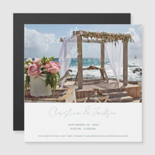 Strandhochzeitsfoto Save the Date Magneteinladung