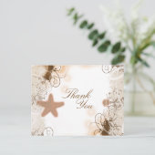 Strandhochzeitsthema ~ Danke Postkarte (Stehend Vorderseite)