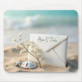 Strandhochzeitsumschlag im Sand Mousepad (Vorne)