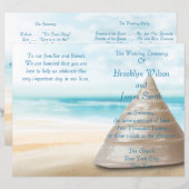 Strandhochzeitszeremonie-Programm-Flyer (Vorne/Hinten)