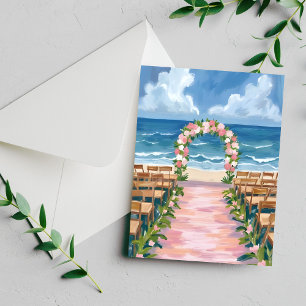 Strandhochzeitung Aisle Floral Wasserfarbe Postkarte