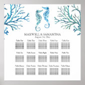 Strandhochzeitungs-Seepferd Poster (Vorne)