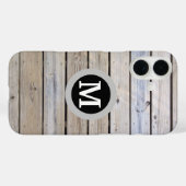 Strandholz Hintergrund Monogramm Case-Mate iPhone Hülle (Rückseite (Horizontal))