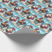 Strandhühner in Badeanzügen Geschenkpapier (Ecke)