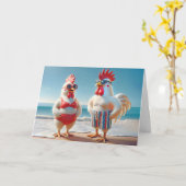 Strandhühner zum Geburtstag Karte (Gelbe Blume)