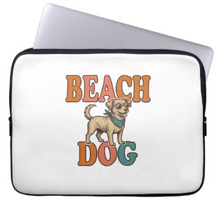 Strandhund Vintage Gravur Grafikdesign_1 Laptopschutzhülle