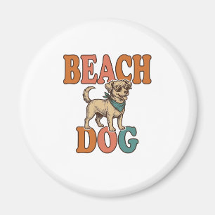 Strandhund Vintage Gravur Grafikdesign_1 Magnet