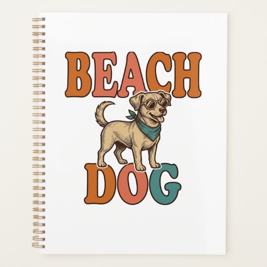 Strandhund Vintage Gravur Grafikdesign_1 Planer (Vorderseite)