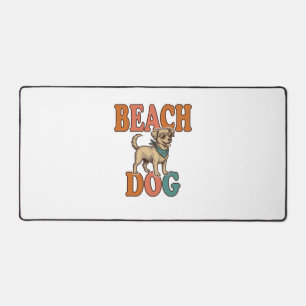 Strandhund Vintage Gravur Grafikdesign_1 Schreibtischunterlage