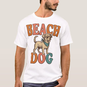 Strandhund Vintage Gravur Grafikdesign_1 T-Shirt