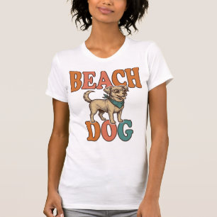 Strandhund Vintage Gravur Grafikdesign_1 T-Shirt