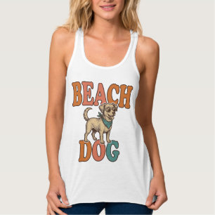 Strandhund Vintage Gravur Grafikdesign_1 Tank Top