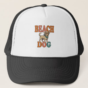 Strandhund Vintage Gravur Grafikdesign_1 Truckerkappe