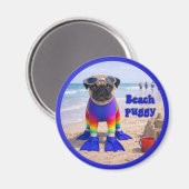 Strandhündchen Magnet (Vorderseite/Rückseite)