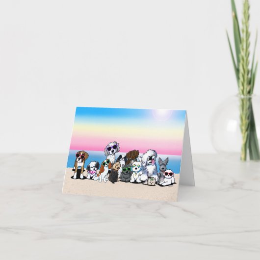 Strandhunde Dankeskarte (Vorderseite)