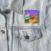 Strandhütte am sonnigen Strand Button (Beispiel)